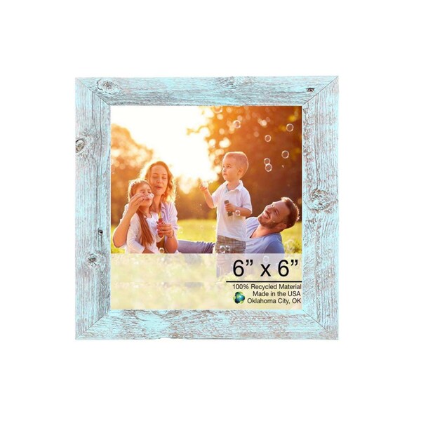 Homeroots 8 x 9 in. Rustic Blue Picture Frame 380361 - main